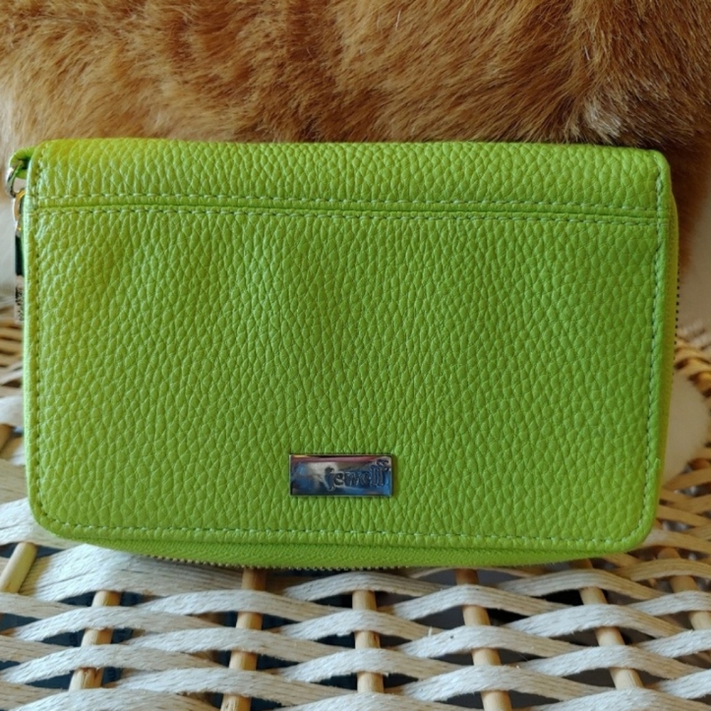 Jewell Leather Wallet Lime Green